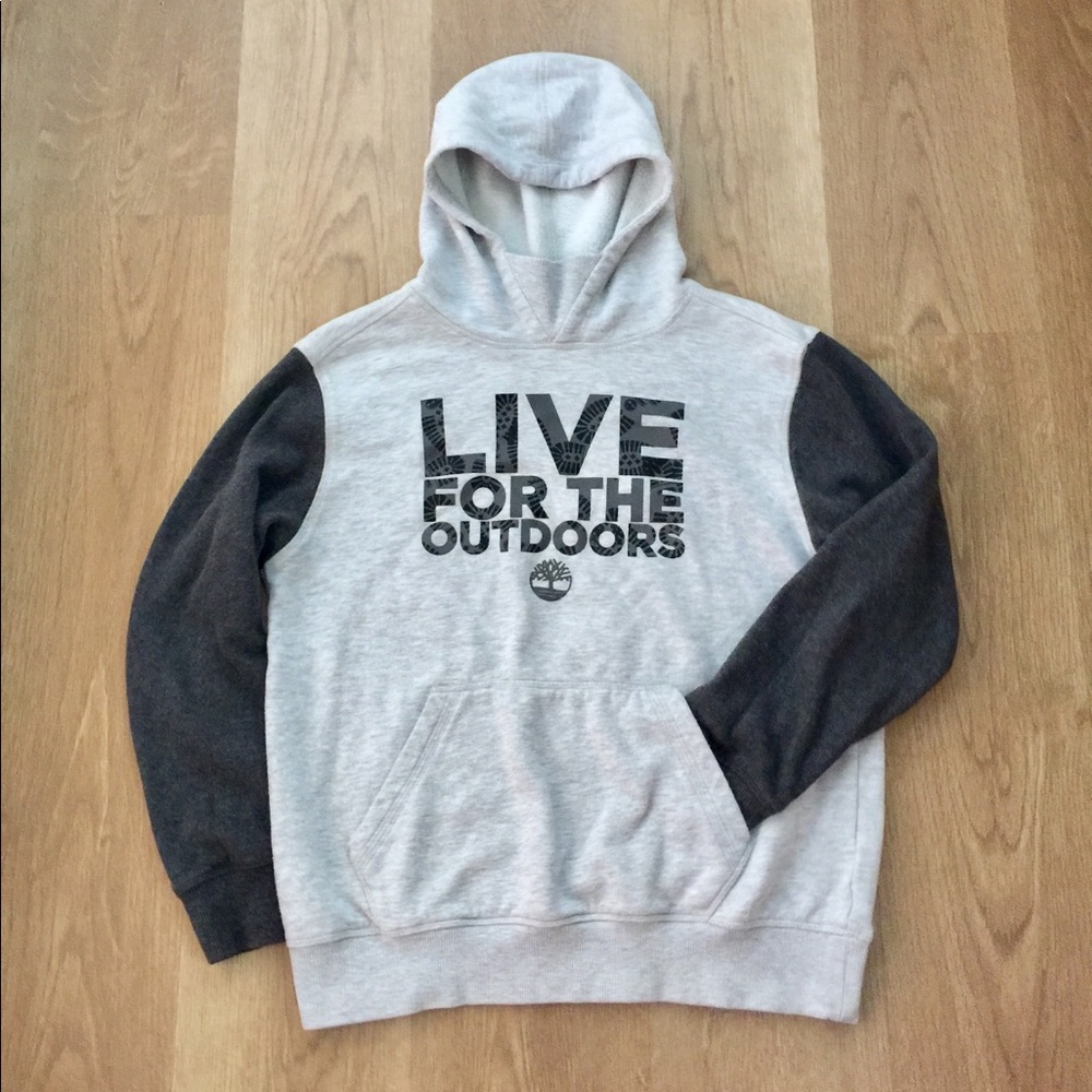 EUC Timberland Light & Dark Grey Hoodie, L / 14-16 - Picture 1 of 6